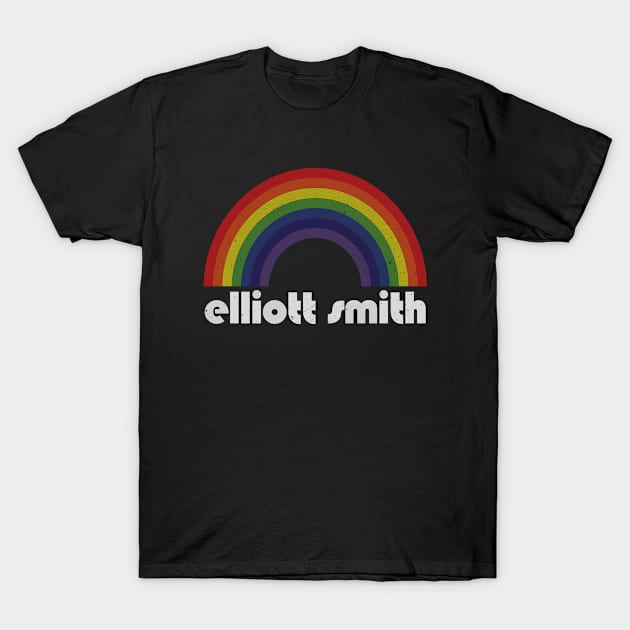 Elliott Smith / Vintage Rainbow Design // Fan Art Design T-Shirt by Arthadollar